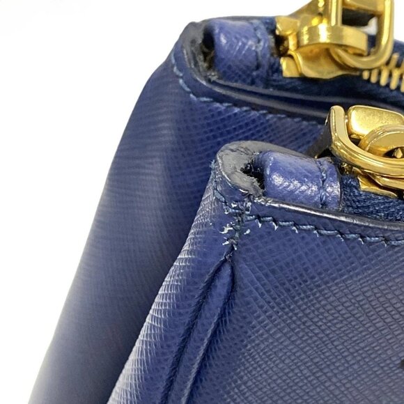 Auth PRADA Galleria Large Bag (Women's) Blue Saffiano Lux (Leather) Tote Bag - Picture 10 of 15